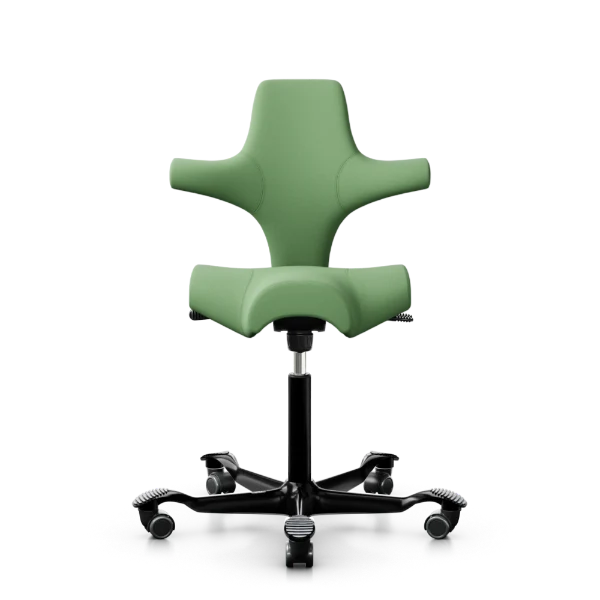 HAG Capisco 8106 - STT912 Green / Black / 200 mm / Wheels for hard floors (Showroom model)