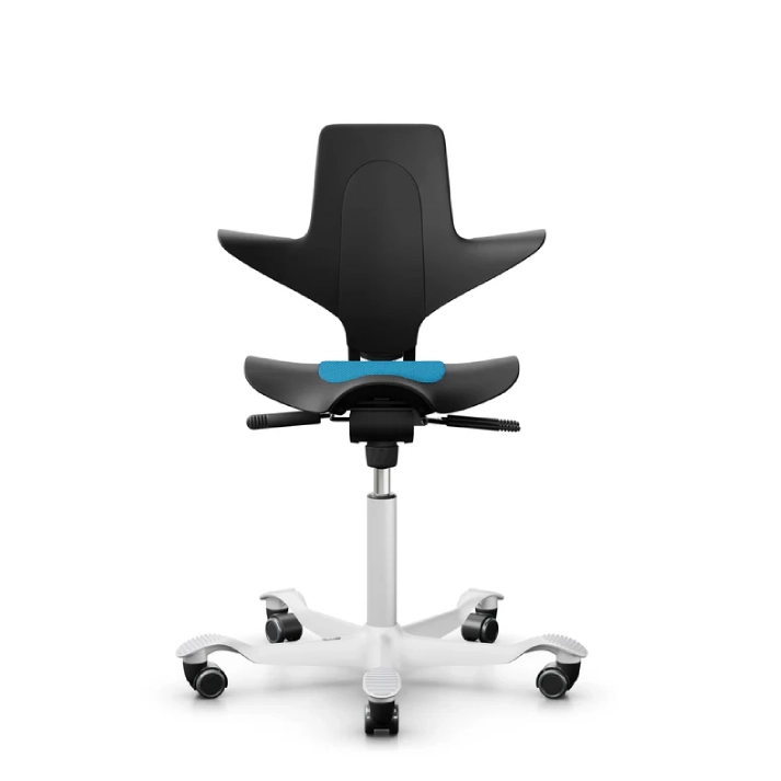 HÅG Capisco Puls 8010 - PS032 Sprint / Black / White / 200 mm / Wheels for Hard Floors (Showroom Model)