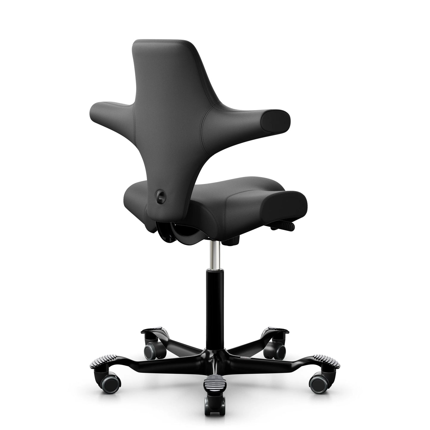 HÅG Capisco 8106 - Paloma Soft ATG56100 Black (Leather) / Black / 200 mm / Wheels for hard floor
