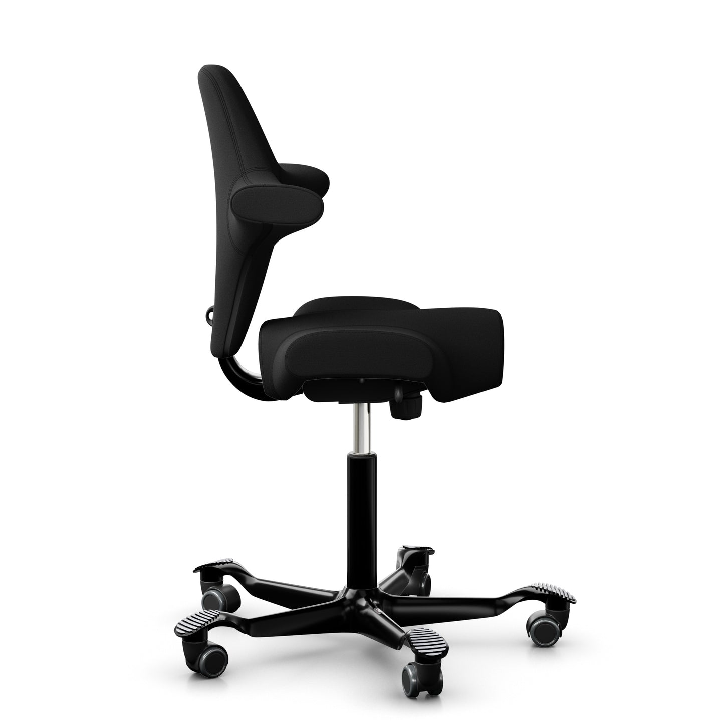 HÅG Capisco 8106 - EXR009 Schwarz / Schwarz / 200 mm / Rollen für Hartböden