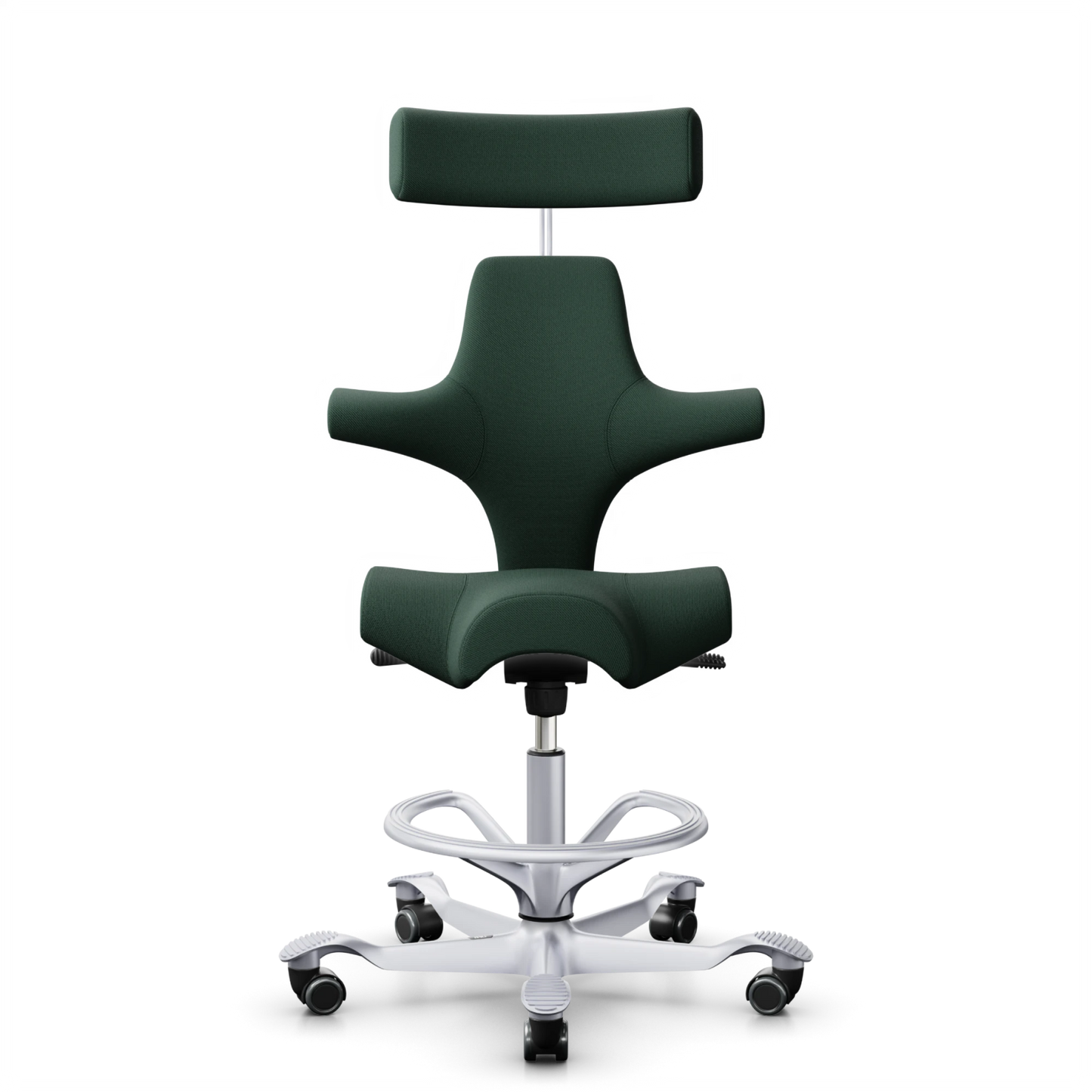 HÅG Capisco 8107 - Dark Green (SC68209) / Silver / 265 mm / Foot Ring - Silver (Showroom model)