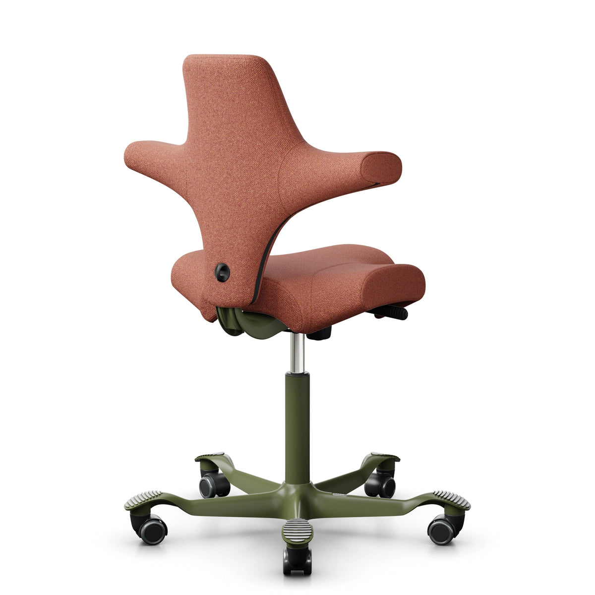 HÅG Capisco 8106 - MLF044 Brick Red / Mosgrijs / 200 mm / Universele wielen