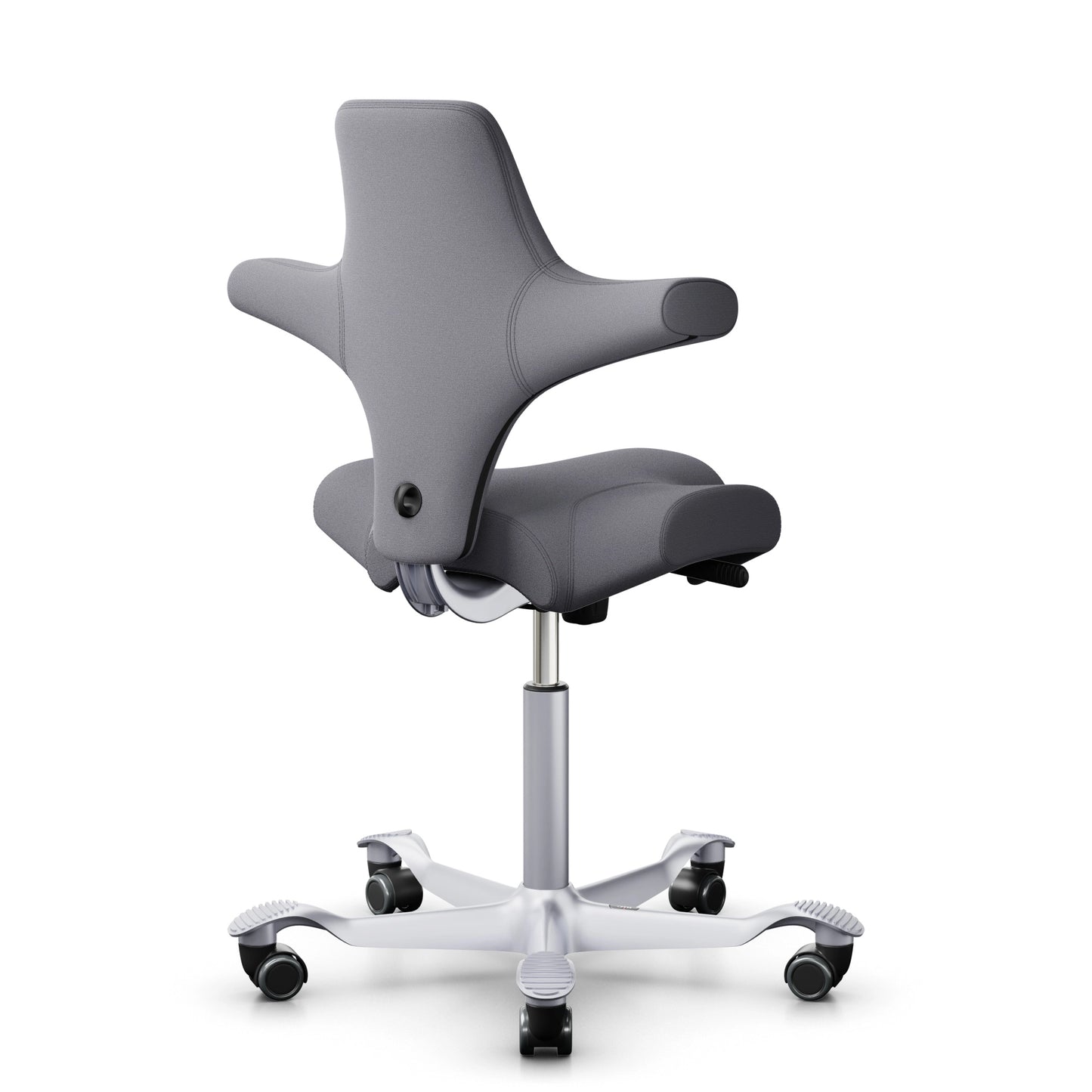 HÅG Capisco 8106 – EXR081 Grau / Silber / 200 mm / Rollen für Hartböden