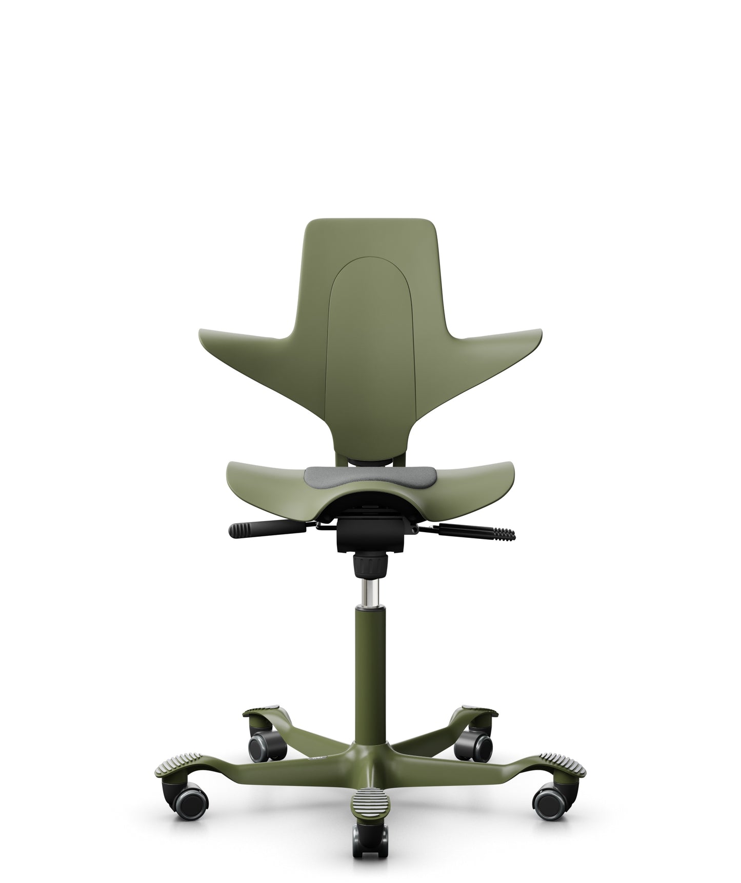 HÅG Capisco Puls 8010 ergonomic saddle office chair in Black, black base