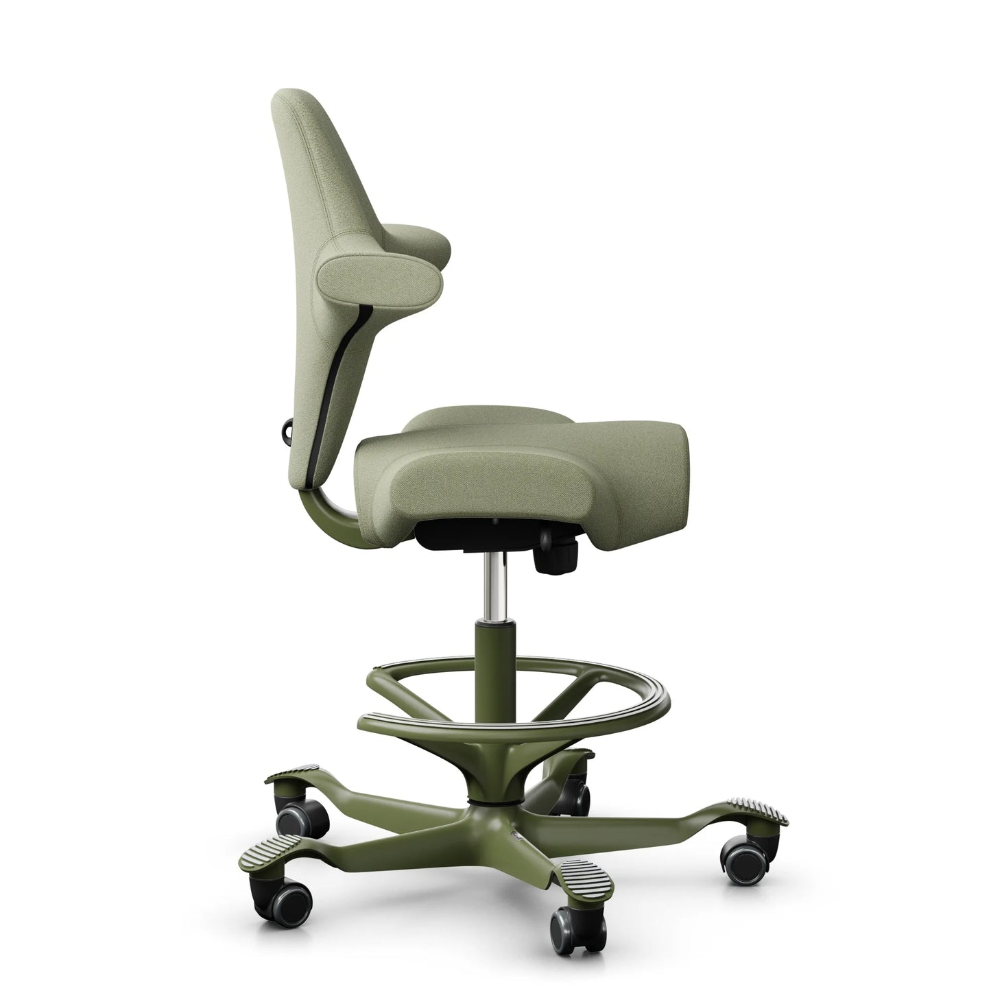 HAG Capisco 8106 - CPT5101 Green-Grey / Moss Grey / 200 mm / Universal Wheels / Footring