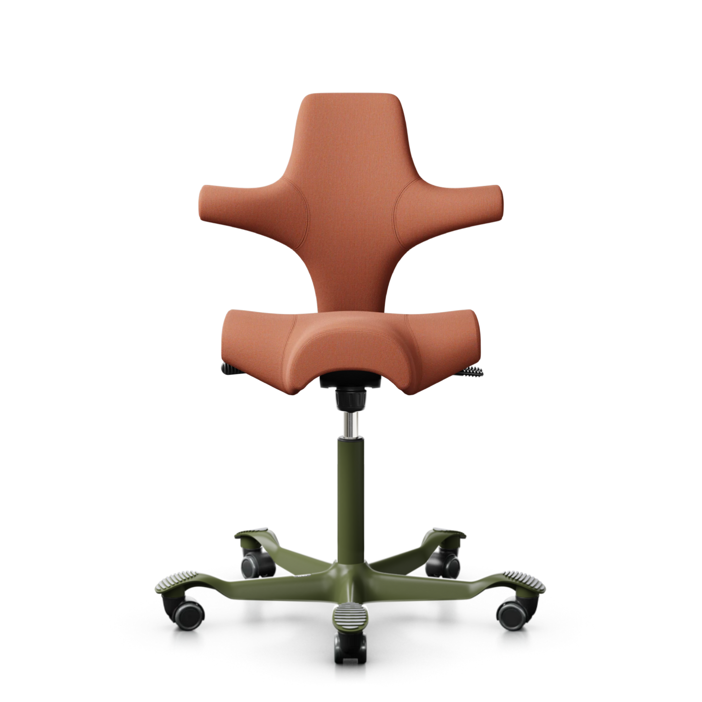 HÅG Capisco 8106 - CPT4301-Coral / Moss Grey / 200 mm / Wheels for hard floors (Showroom model)