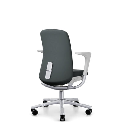 HÅG SoFi 7200 in grey Cura Loop with silver frame and armrests, back