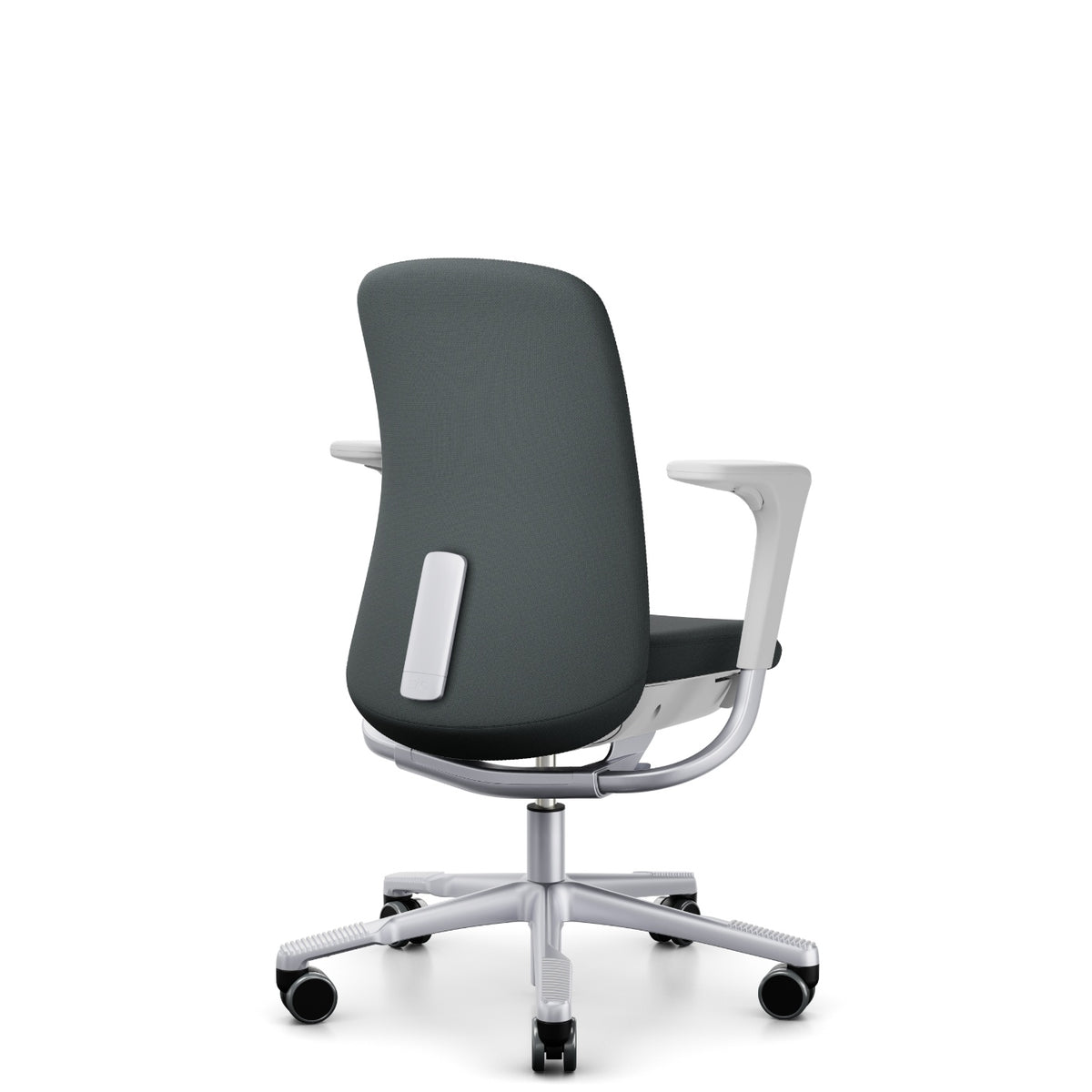 HÅG SoFi Comm 7202 in grey Cura Loop with silver frame and armrests, back