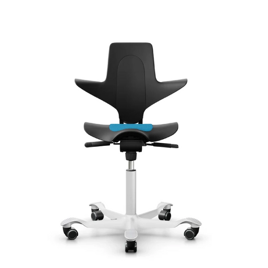 HÅG Capisco Puls 8010 - PS032 Sprint / Black / White / 200 mm / Wheels for Hard Floors (Showroom Model)
