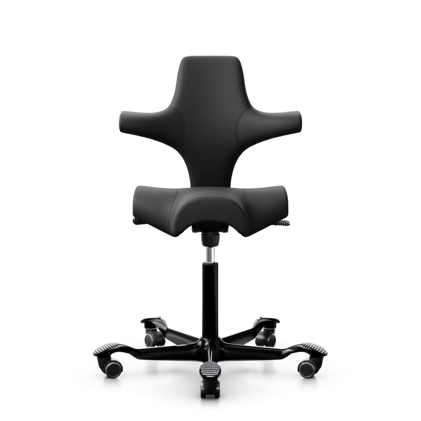 HÅG Capisco 8106 - Paloma Soft ATG56100 Black (Leather) / Black / 200 mm / Wheels for hard floor (Showroom model)