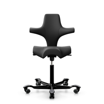 HÅG Capisco 8106 - Paloma Soft ATG56100 Black (Leather) / Black / 200 mm / Wheels for hard floor (Showroom model)