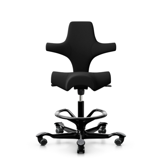 HÅG Capisco 8106 - EXR009 Black / Black / 200 mm / Wheels for hard floor / Footring (Showroom model)