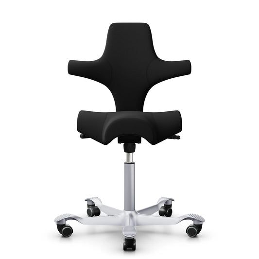 HAG Capisco 8106 - EXR009 Black / Silver / 200 mm / Wheels for hard floor