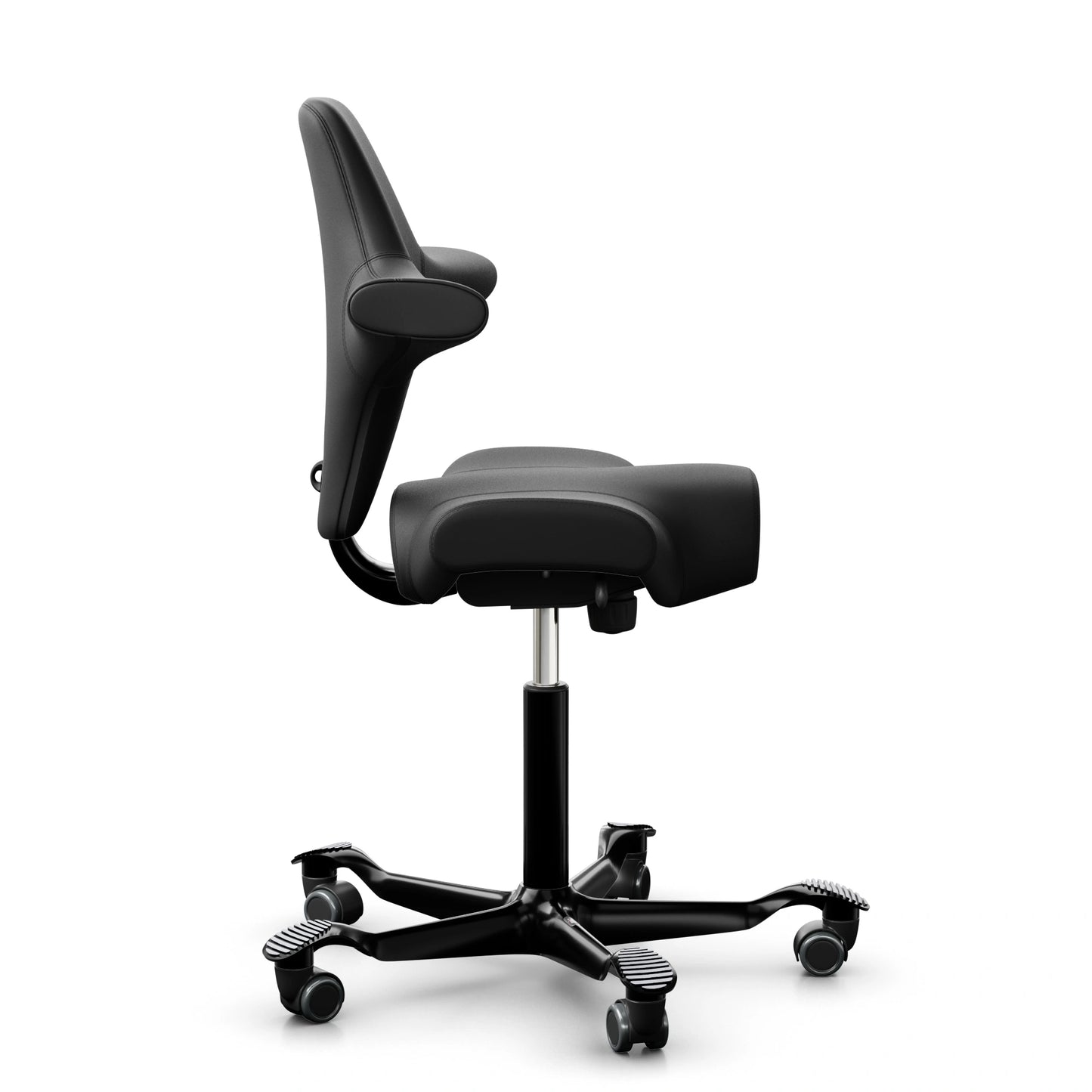 HAG Capisco 8106 - PU215816 Black (Synthetic Leather) / Black / 200 mm / Universal Wheels