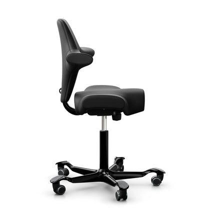 HAG Capisco 8106 - PU215816 Black (Synthetic Leather) / Black / 200 mm / Universal Wheels