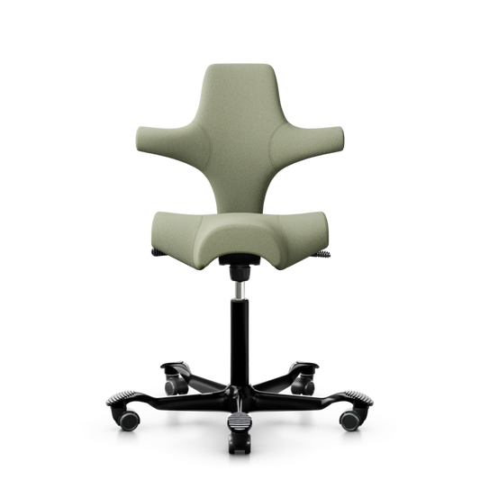 HÅG Capisco 8106 - CPT5101 Green-Grey / Black / 200 mm / Wheels for hard floor (Showroom Model)