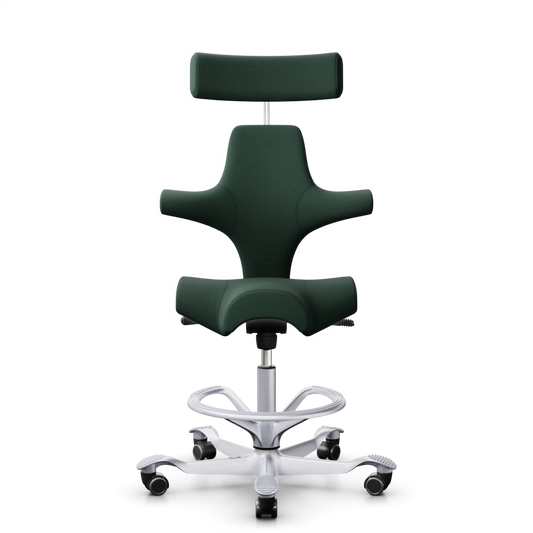 HÅG Capisco 8107 - Dark Green (SC68209) / Silver / 265 mm / Foot Ring - Silver (Showroom model)