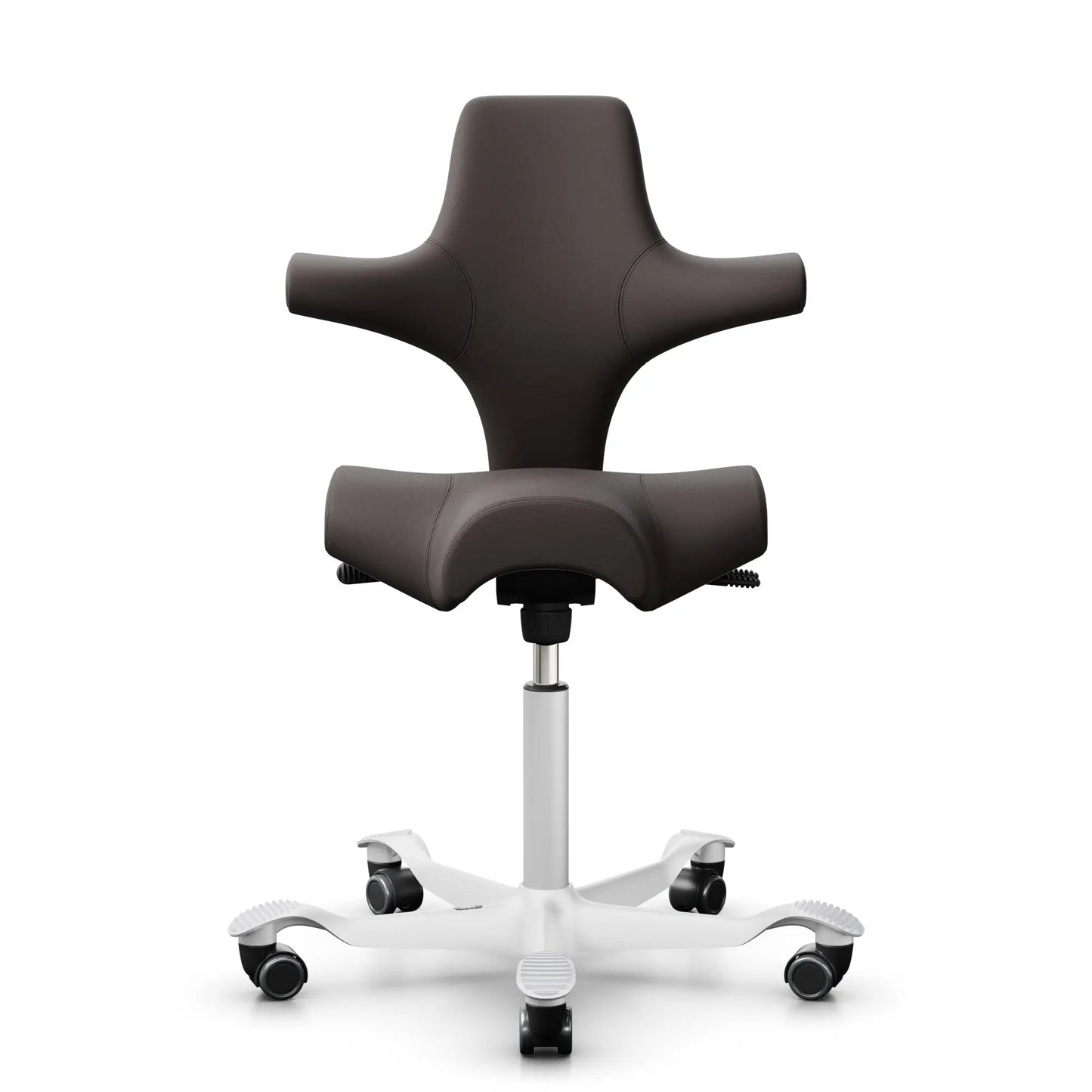 HAG Capisco 8106 - EL93068 Marrone scuro / Bianco / 200 mm / Ruote per pavimenti duri (Modello showroom)