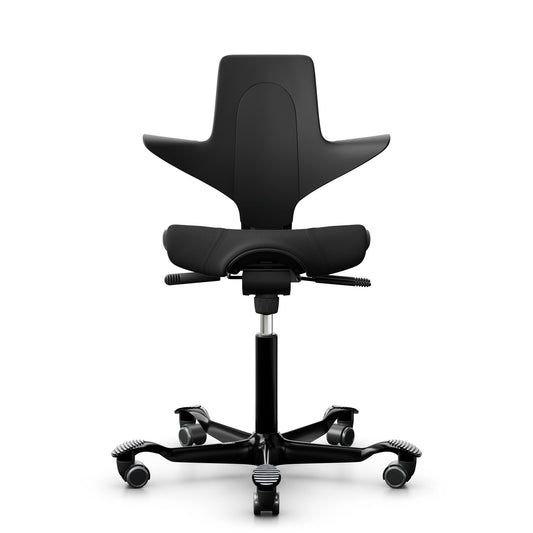 HÅG Capisco Puls 8020 - EXR009 Zwart / Zwart / 200 mm / Wielen voor harde vloer