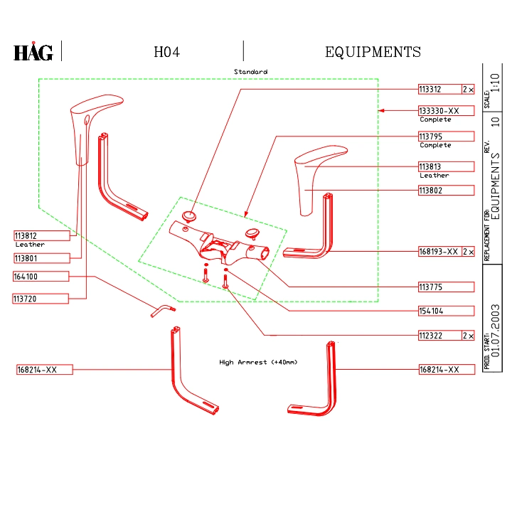 HÅG H04 Spare Parts