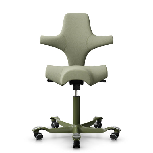 HÅG Capisco 8106 - CPT5101 Grün-Grau / Moss Grey / 200 mm / Rollen für harte Böden