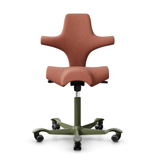 HAG Capisco 8106 - MLF044 Brick Red / Moss / 200 mm / Ruote universali