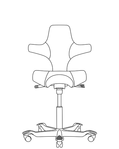 HÅG Capisco 8106 – line drawing; your chosen fabric and colours are listed in the order details