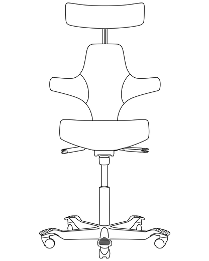 HÅG Capisco 8127 – line drawing; your chosen fabric and colours are listed in the order details