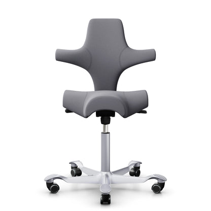 HÅG Capisco 8106 – EXR081 Grau / Silber / 200 mm / Rollen für Hartböden