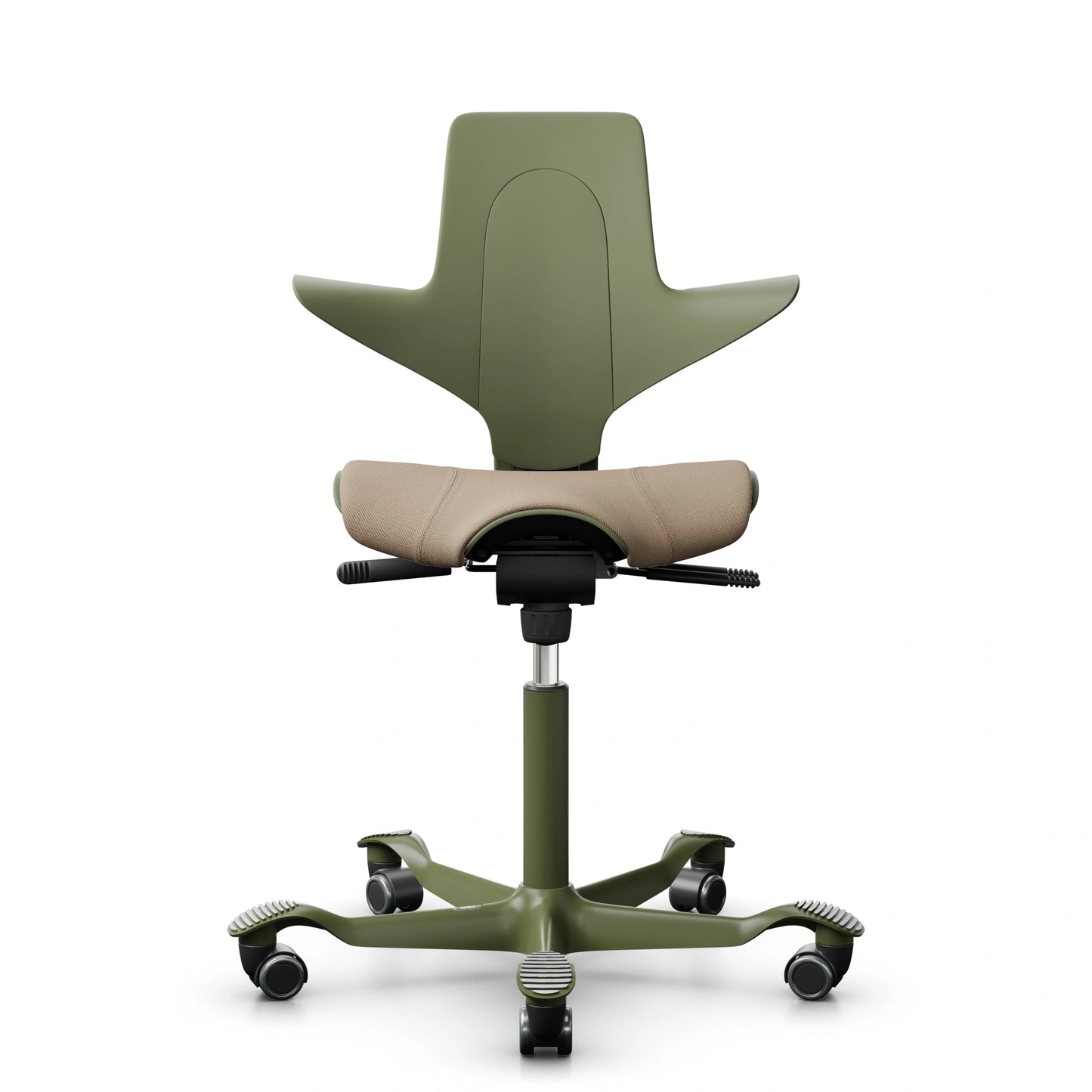 HAG Capisco Puls 8020 - Moss / SC61184 Light brown / Moss Grey / 200 mm / Wheels for hard floor