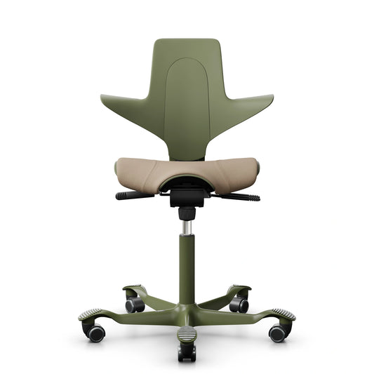 HAG Capisco Puls 8020 - Moss / SC61184 Marron clair / Moss Grey / 200 mm / Roulettes pour sols durs