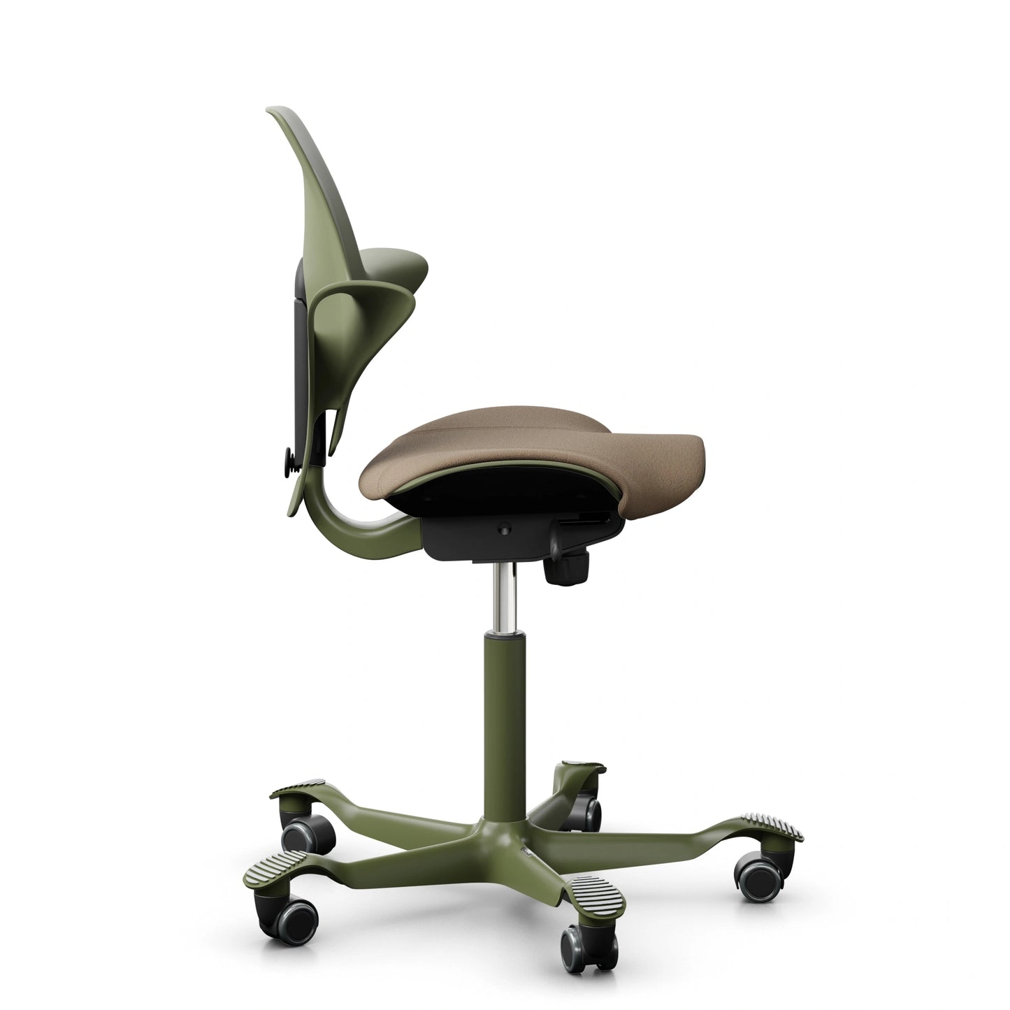 HAG Capisco Puls 8020 - Moss / SC61184 Light brown / Moss Grey / 200 mm / Wheels for hard floor