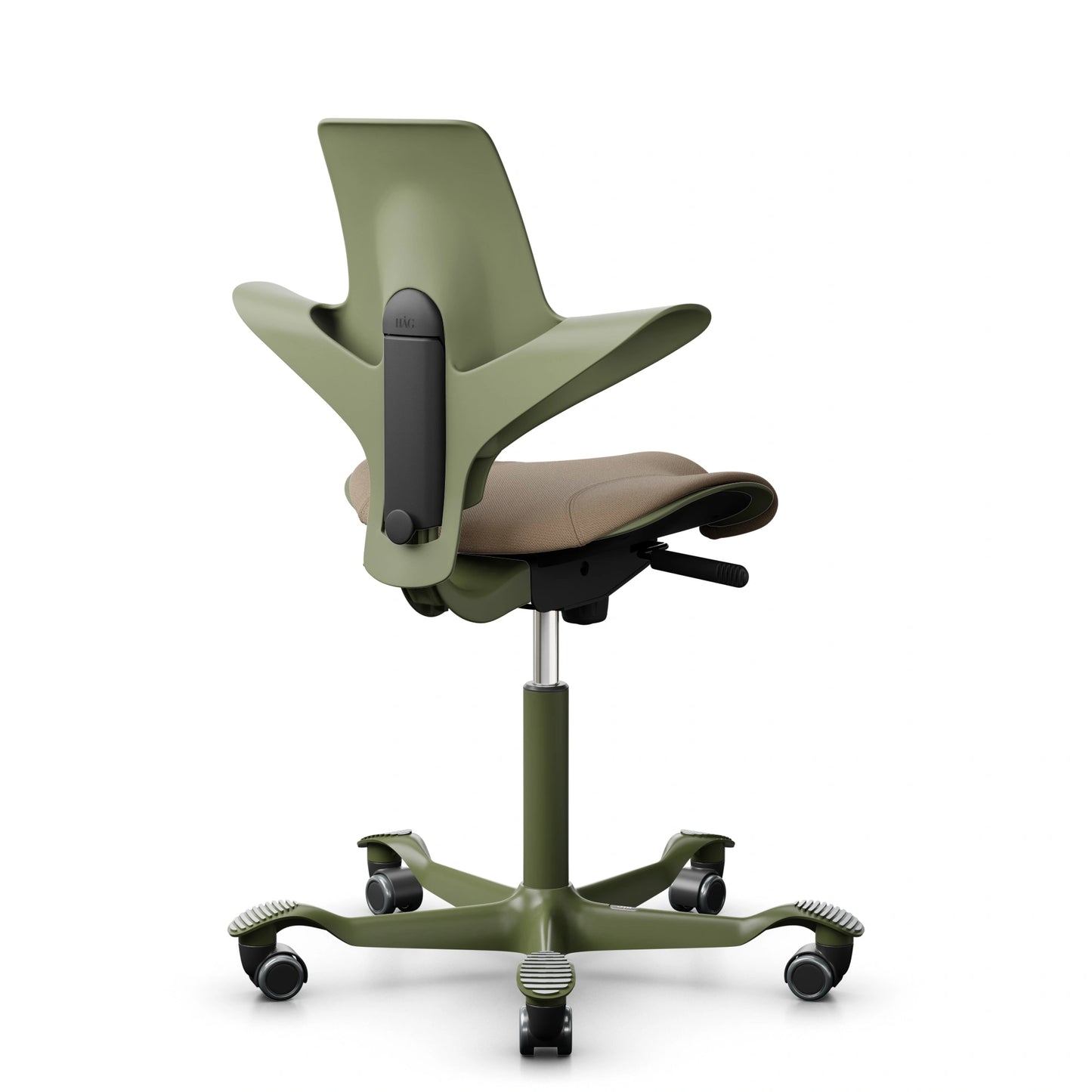 HAG Capisco Puls 8020 - Moss / SC61184 Light brown / Moss Grey / 200 mm / Wheels for hard floor