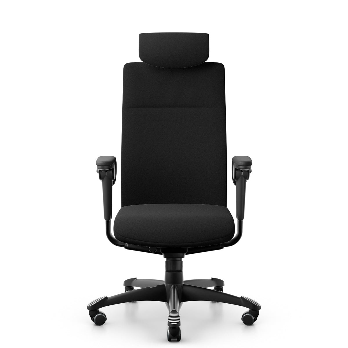 HÅG Tribute 9031 executive chair with headrest in black, front view
