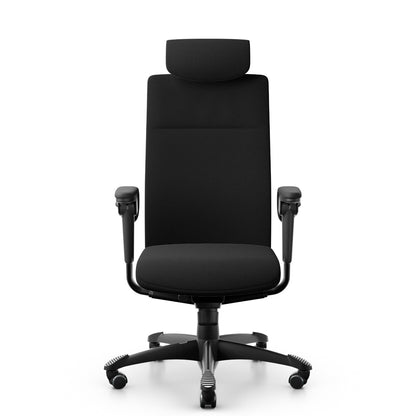 HÅG Tribute 9031 executive chair with headrest in black, front view