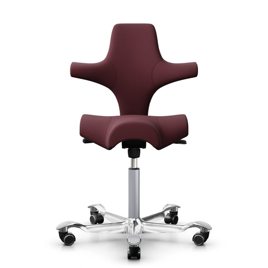 HÅG Capisco 8106 - STT682 Chestnut / Silver / Polished Alu Footbase / 200 mm / Universal Wheels (Showroom Model)