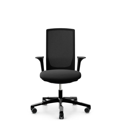 HÅG Futu mesh 1100-S in FutuKnit Night, black frame, armrests, front view