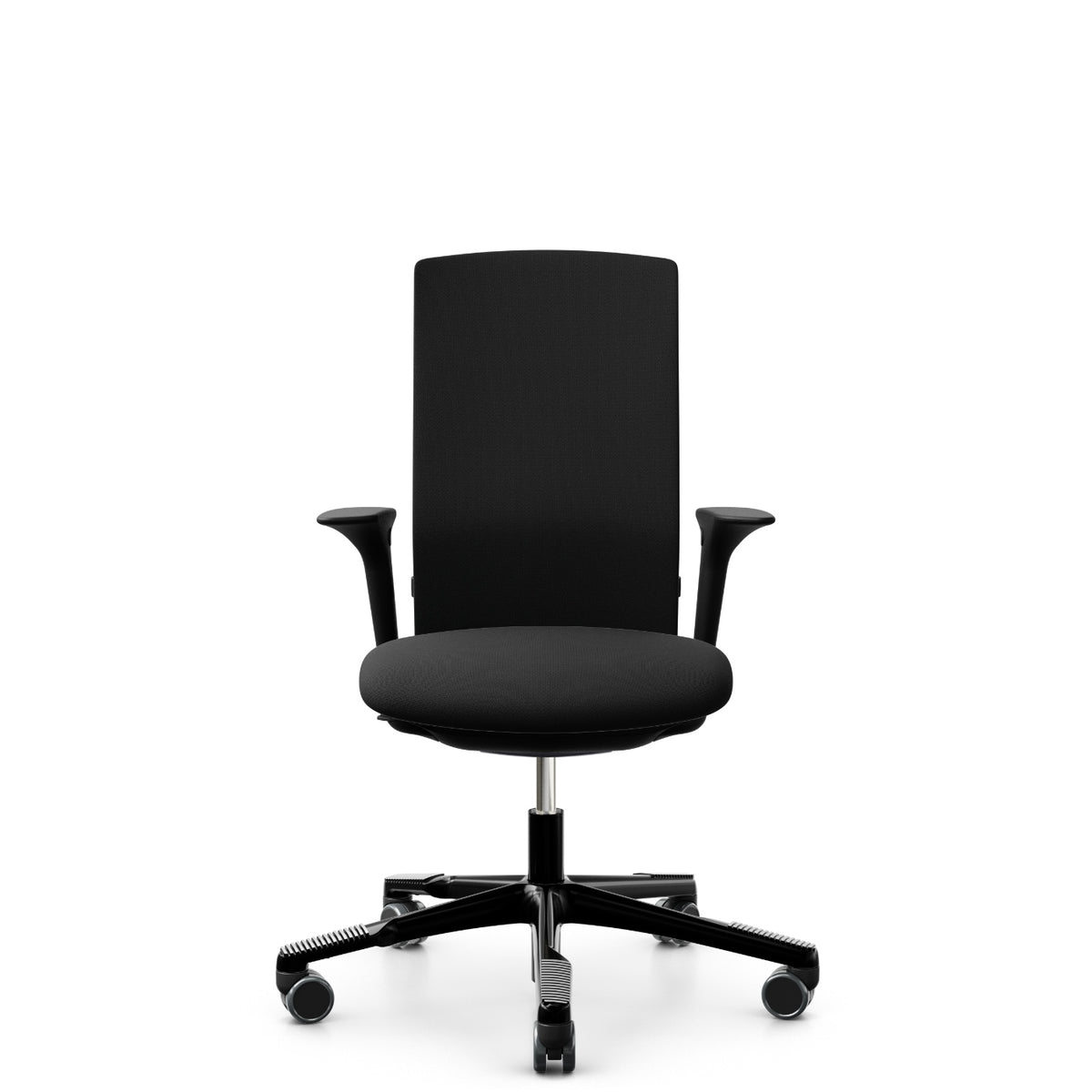 HÅG Futu 1200-S in FutuKnit Night, black frame, armrests, front view