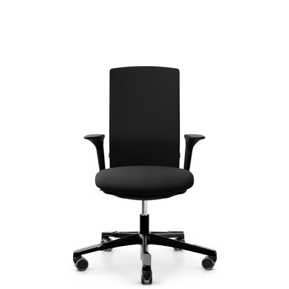 HÅG Futu 1200-S in FutuKnit Night, black frame, armrests, front view
