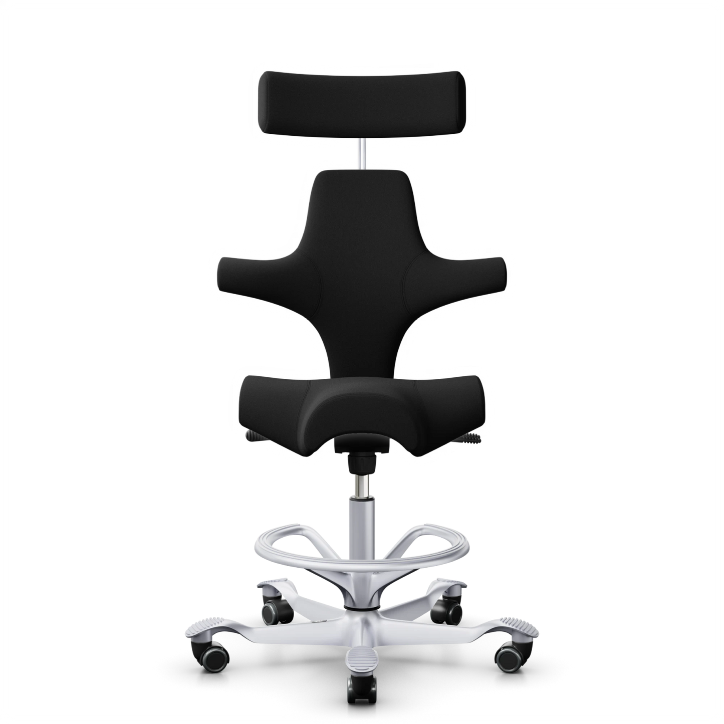 HÅG Capisco 8107 - Black (EXR009) / Silver / 200 mm / Foot Ring - Silver (Showroom model)