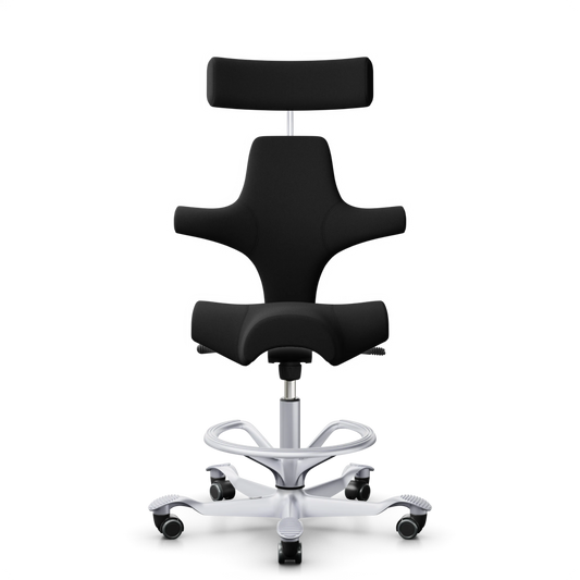 HÅG Capisco 8107 - Black (EXR009) / Silver / 200 mm / Foot Ring - Silver (Showroom model)