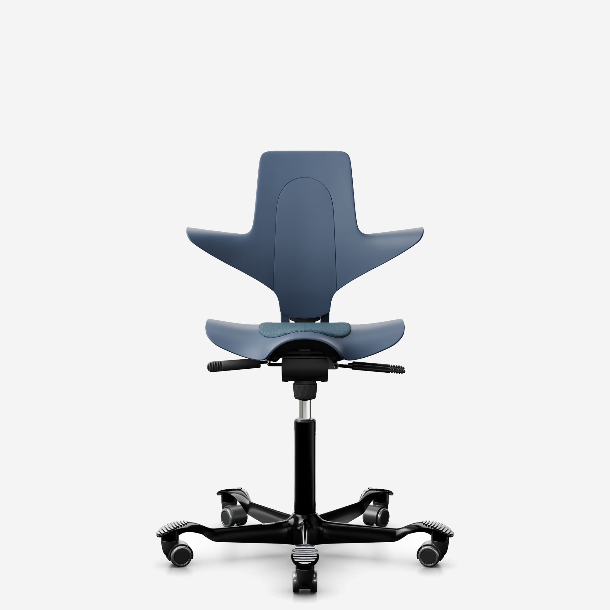 HÅG Capisco Puls 8010 ergonomic saddle office chair in Myrtille, black base