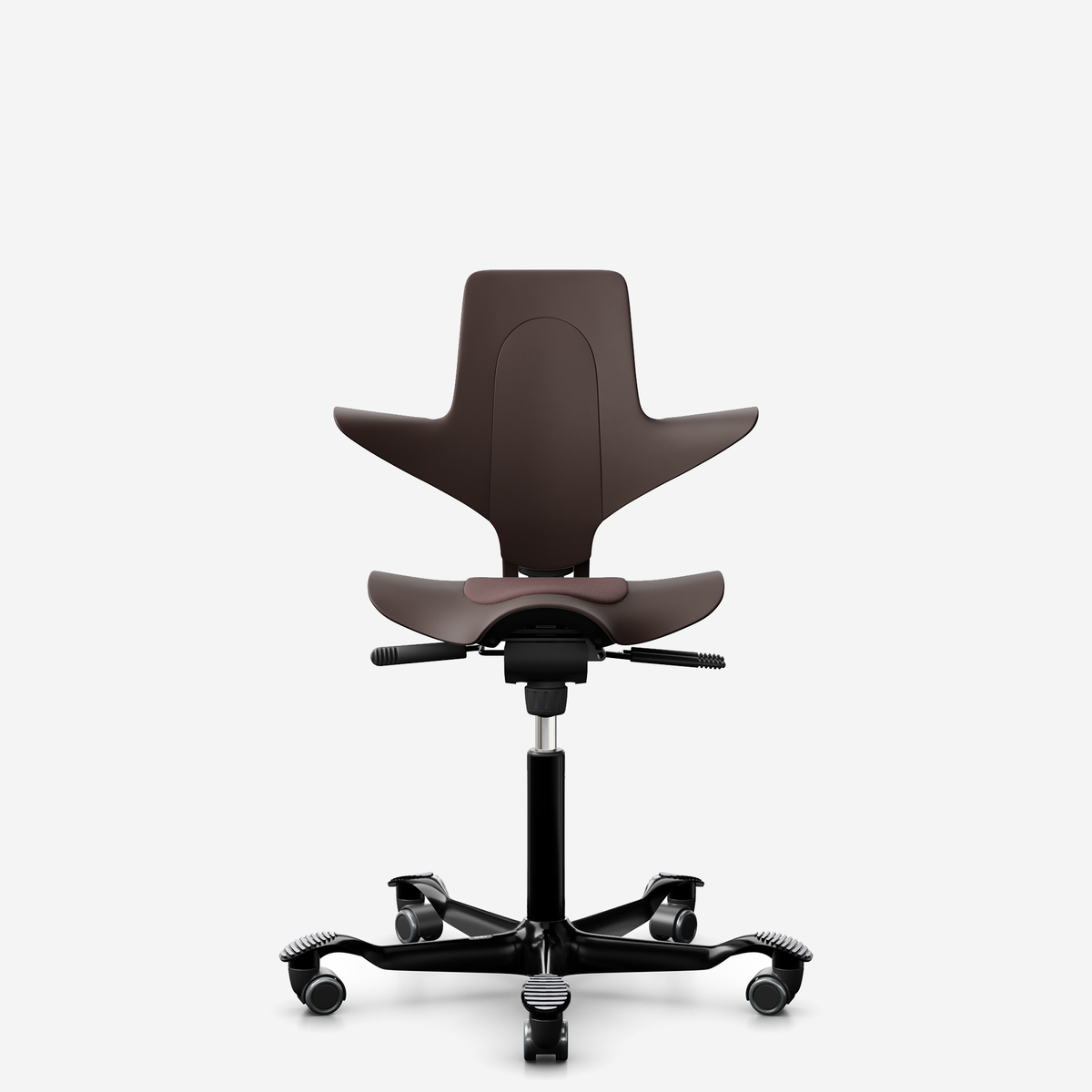 HÅG Capisco Puls 8010 ergonomic saddle office chair in Brown, black base