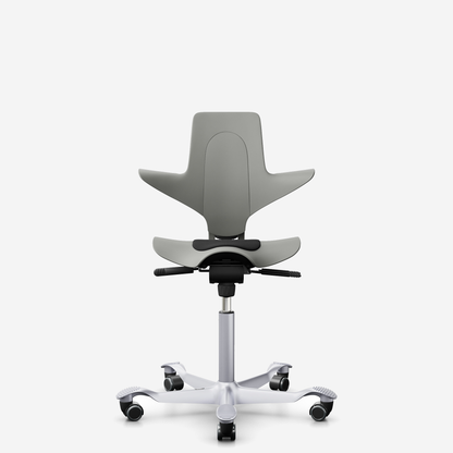 HÅG Capisco Puls 8010 ergonomic saddle office chair in Clay, silver base