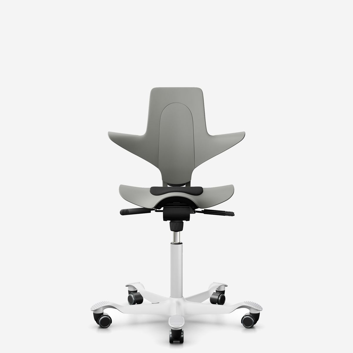 HÅG Capisco Puls 8010 ergonomic saddle office chair in Clay, white base