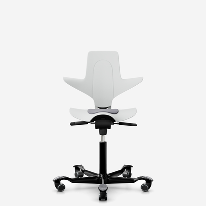 HÅG Capisco Puls 8010 ergonomic saddle office chair in White, black base