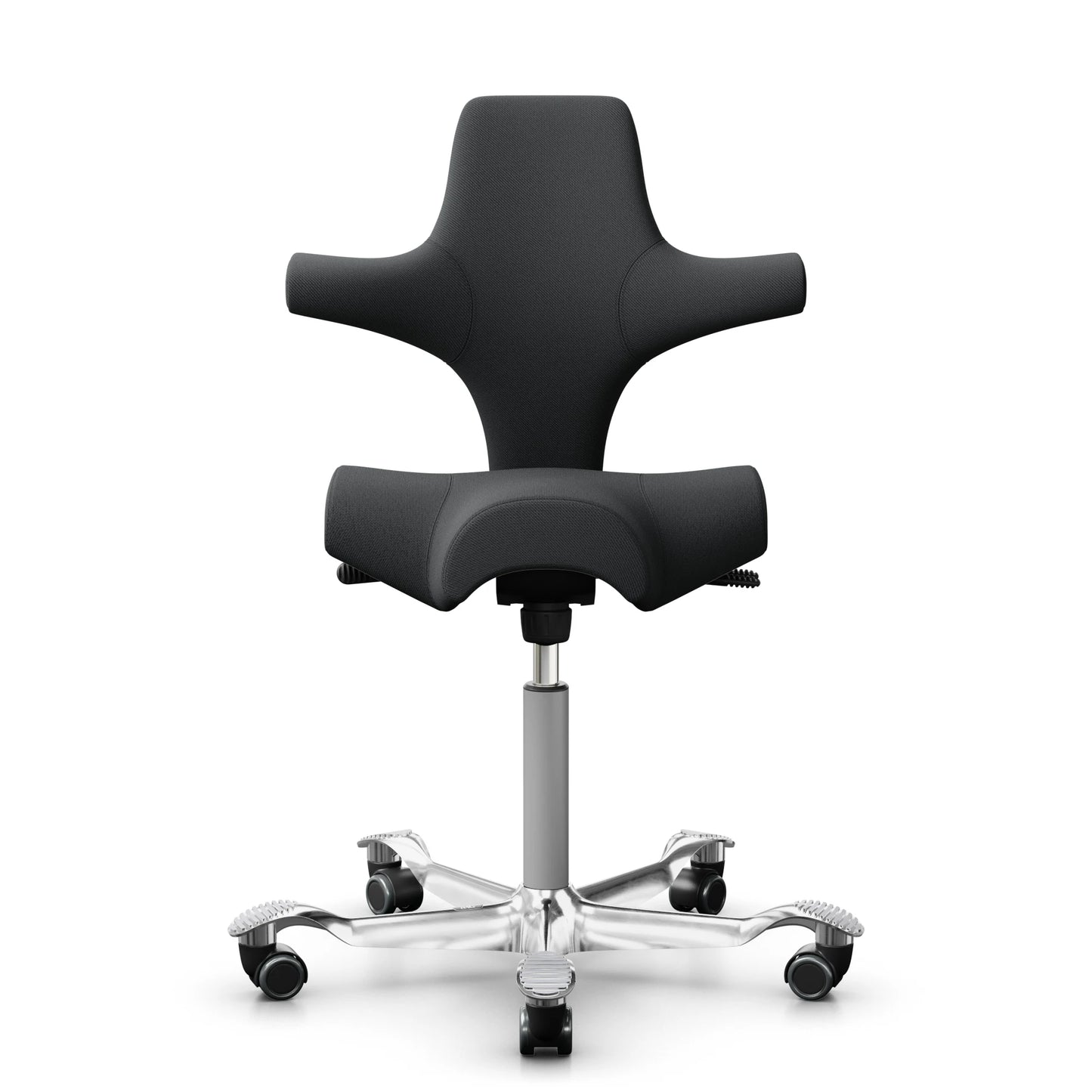 HÅG Capisco 8106 - SC60051 Charcoal / Silver / Polished Alu Footbase / 200 mm / Wheels for hard floors (Showroom Model)