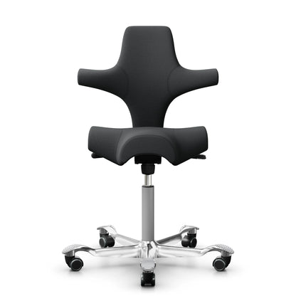 HÅG Capisco 8106 - SC60051 Charcoal / Silver / Polished Alu Footbase / 200 mm / Wheels for hard floors (Showroom Model)