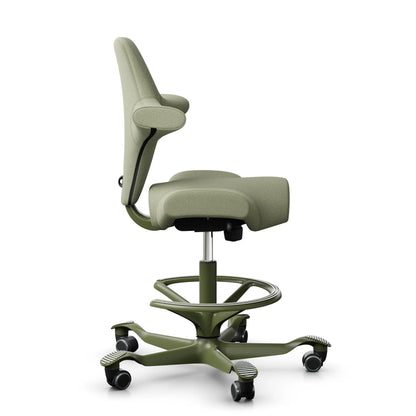 HAG Capisco 8106 - CPT5101 Green-Grey / Moss Grey / 200 mm / Universal Wheels / Footring