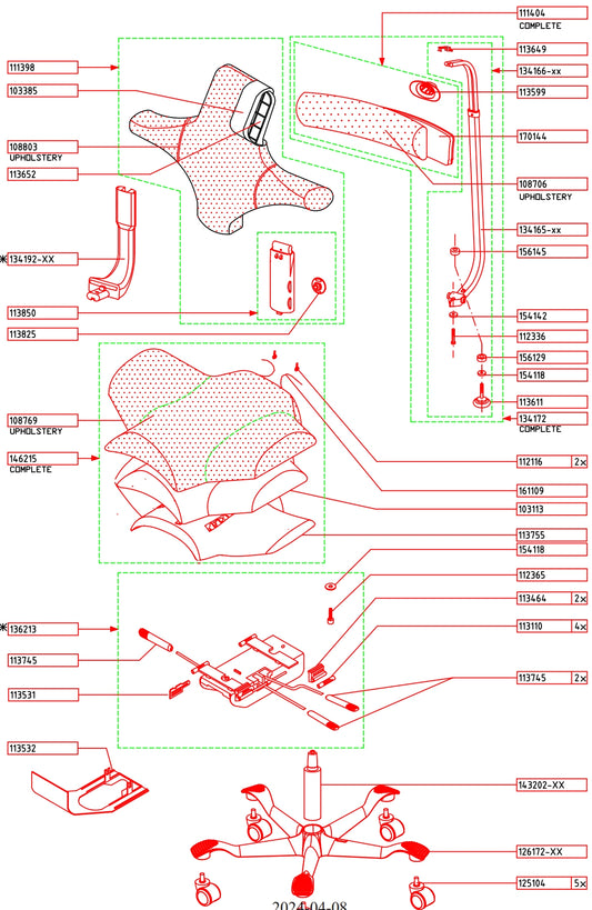 HÅG Capisco 8107 Spare Parts